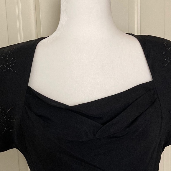 Vintage 1980's Flared Dress w Embellishments - Picture 3 of 15